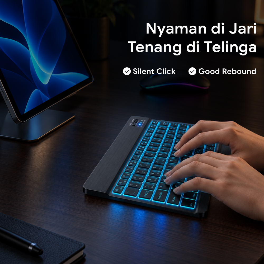 Gambar produk EMTRA Keyboard Wireless Mini Bluetooth 5.0 RGB Silent Click - SS01 - 3
