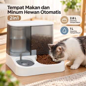 Gambar produk LYEAA Tempat Makan dan Minum Hewan Peliharaan Otomatis 2in1 2.8L - L18