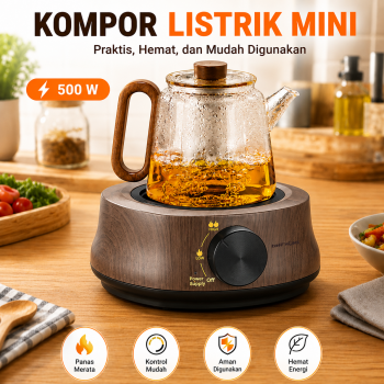 TaffHOME Kompor Listrik Mini 1 Tungku Electric Stove Tea Heater 500W - ZSP-K10500