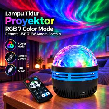 ZENLONG Lampu Tidur Proyektor LED RGB 7 Color Mode Remote USB 3-5W - ZL5V