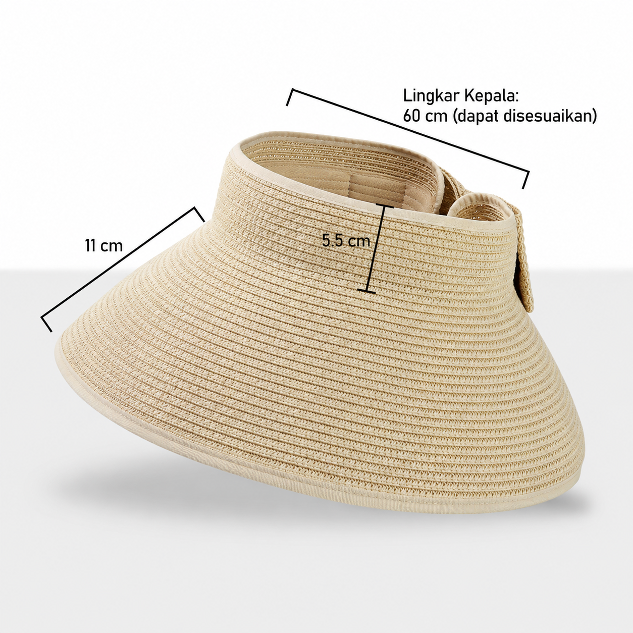 Gambar produk LaMaxPa Topi Pantai Wanita Anti UV Foldable Panama Straw Hat - WJ9024 - 5