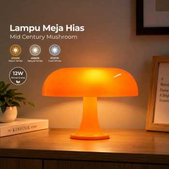 Gambar produk YIJUN Lampu Meja Hias LED Mid Century Mushroom 3 Color 3000-6000K 12W - TL102 - Utama