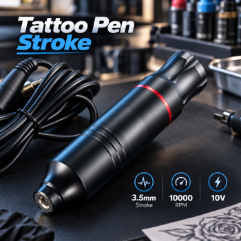 Gambar produk DragonHawk Tattoo Pen Stroke 3.5mm Aluminium Alloy 10000 RPM 10V - WQ090-15
