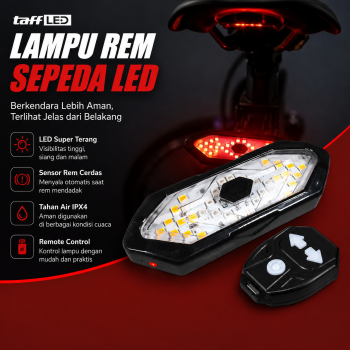 Gambar produk TaffLED Lampu Rem Sepeda LED 900mAh Rechargeable with Remote Control - FY-1820