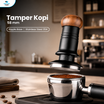 Gambar produk One Two Cups Tamper Kopi Barista Stainless Steel Threaded Bottom - JN - 25