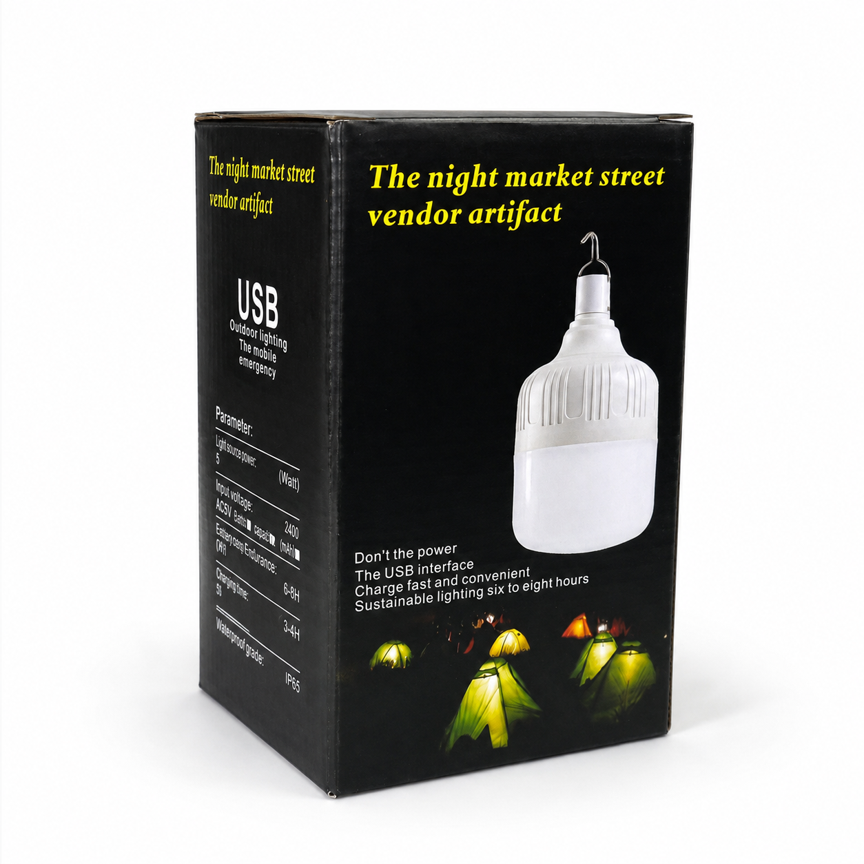 Gambar produk TaffLED Lampu Camping Tenda Gantung Rechargeable Cool White 6000K 80W 3600mAh - LB180 - Kemasan