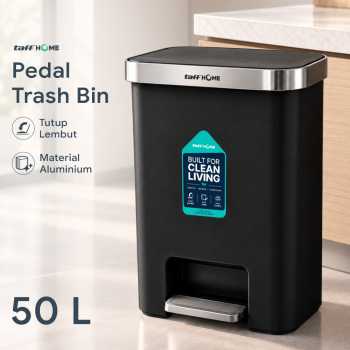 TaffHOME Tempat Sampah Injak Foot Pedal Trash Bin Plastik 50L - M35
