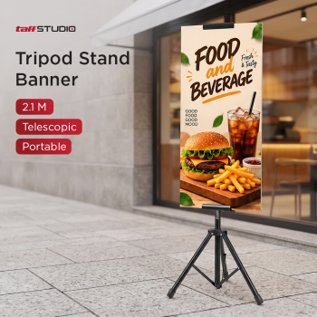 Gambar produk TaffSTUDIO Telescopic Tripod Poster Banner Iklan Stand 2 Section - FC-281