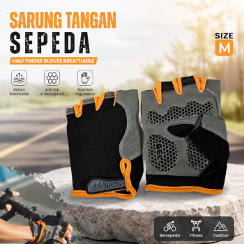 HUWAI Sarung Tangan Sepeda Gym Half Finger Gloves Breathable - TS-20