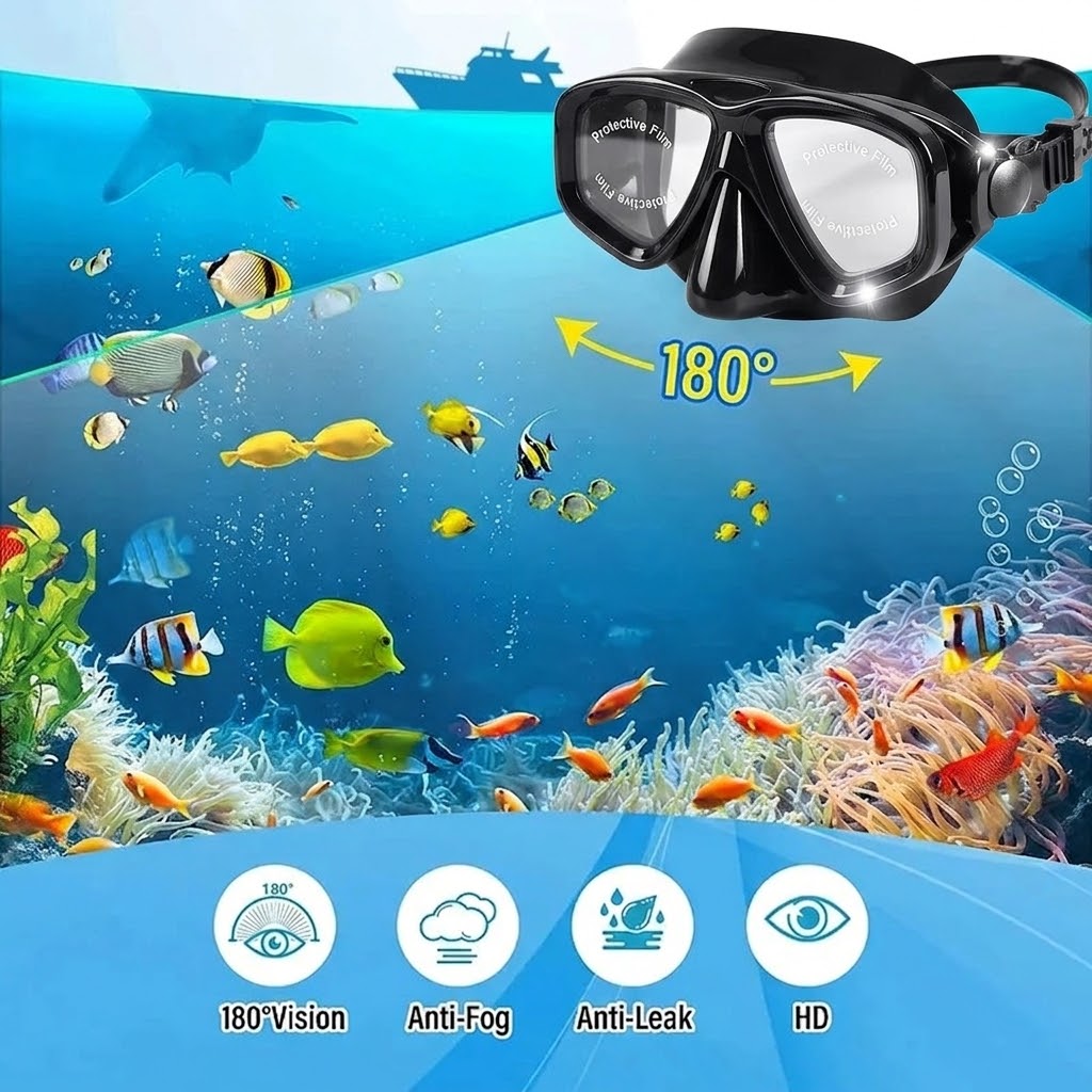 Gambar produk SUNDIVE Kacamata Selam Scuba Diving Snorkeling Tempered Glass Mask - M30 - 3
