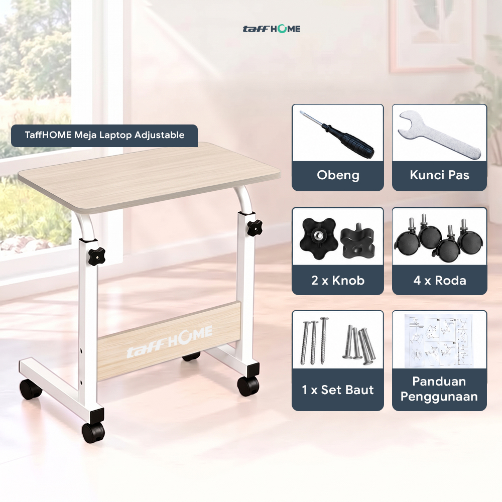 Gambar produk TaffHOME Meja Laptop Adjustable Portable Working Desk 60x40cm - ND02 - 8