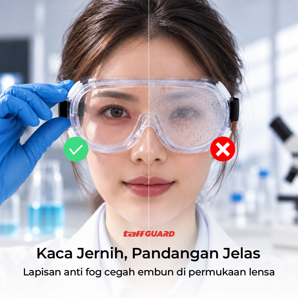 Gambar produk TaffGUARD Kacamata Safety Goggles Work Laboratory Eyewar Anti Fog - R101 - 3