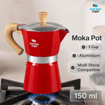 Gambar produk One Two Cups Moka Pot Teko Kopi Espresso Maker Stovetop Induksi - PL-315