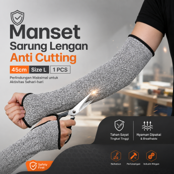 Rhodey Manset Sarung Lengan Tahan Gores Anti Cutting 45cm L 1 PCS - LM237 image