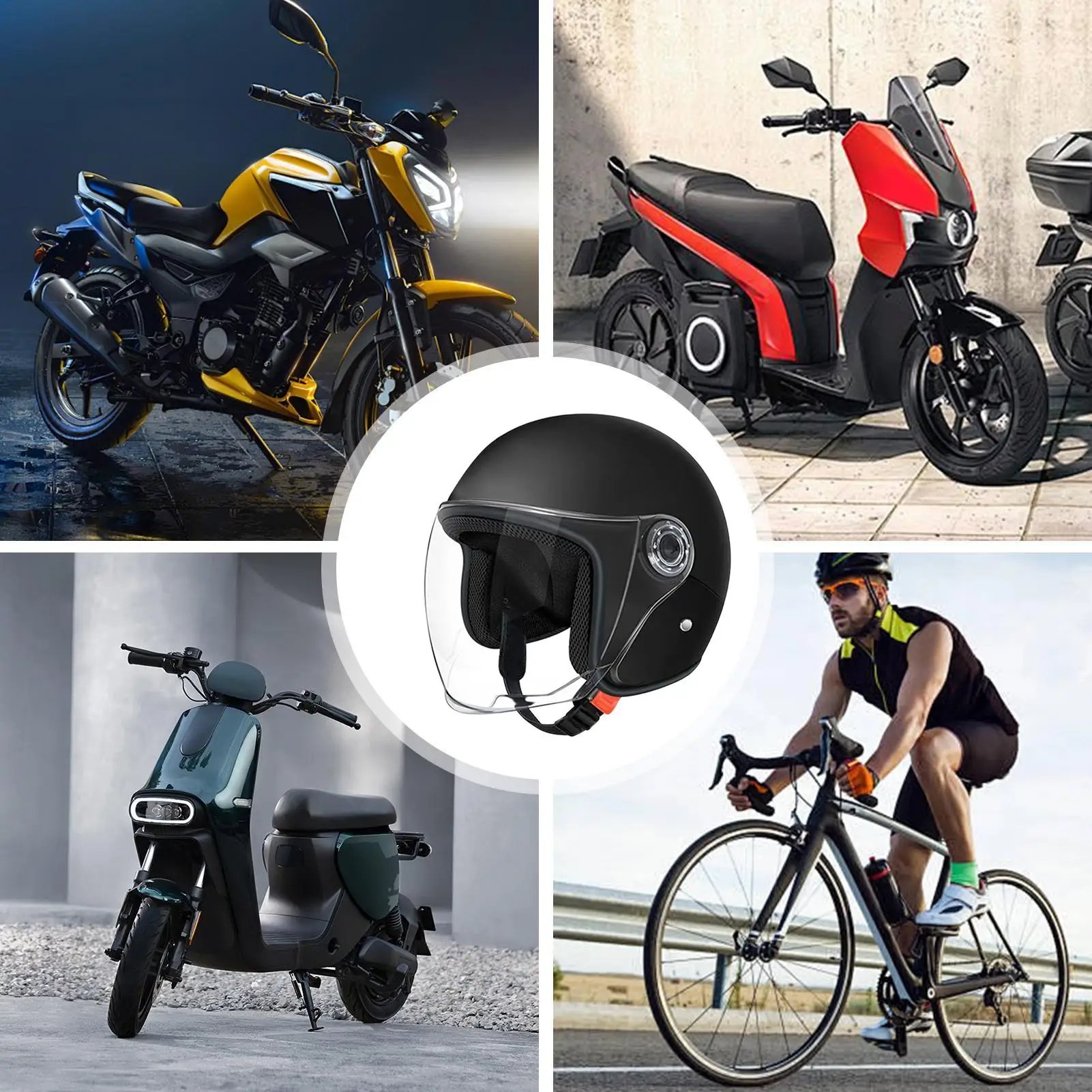 Gambar produk Heabety Helm Skuter Half Face Sport Anti Fog Visor Motocycle Helmet - A560 - 3