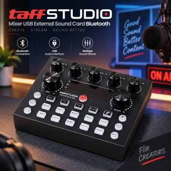 TaffSTUDIO Mixer USB External Sound Card Bluetooth Amplifier - V8S