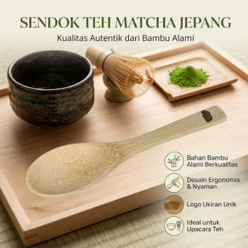 One Two Cups Sendok Teh Jepang Matcha Chashaku Tool Bamboo Honey Spoon - T20