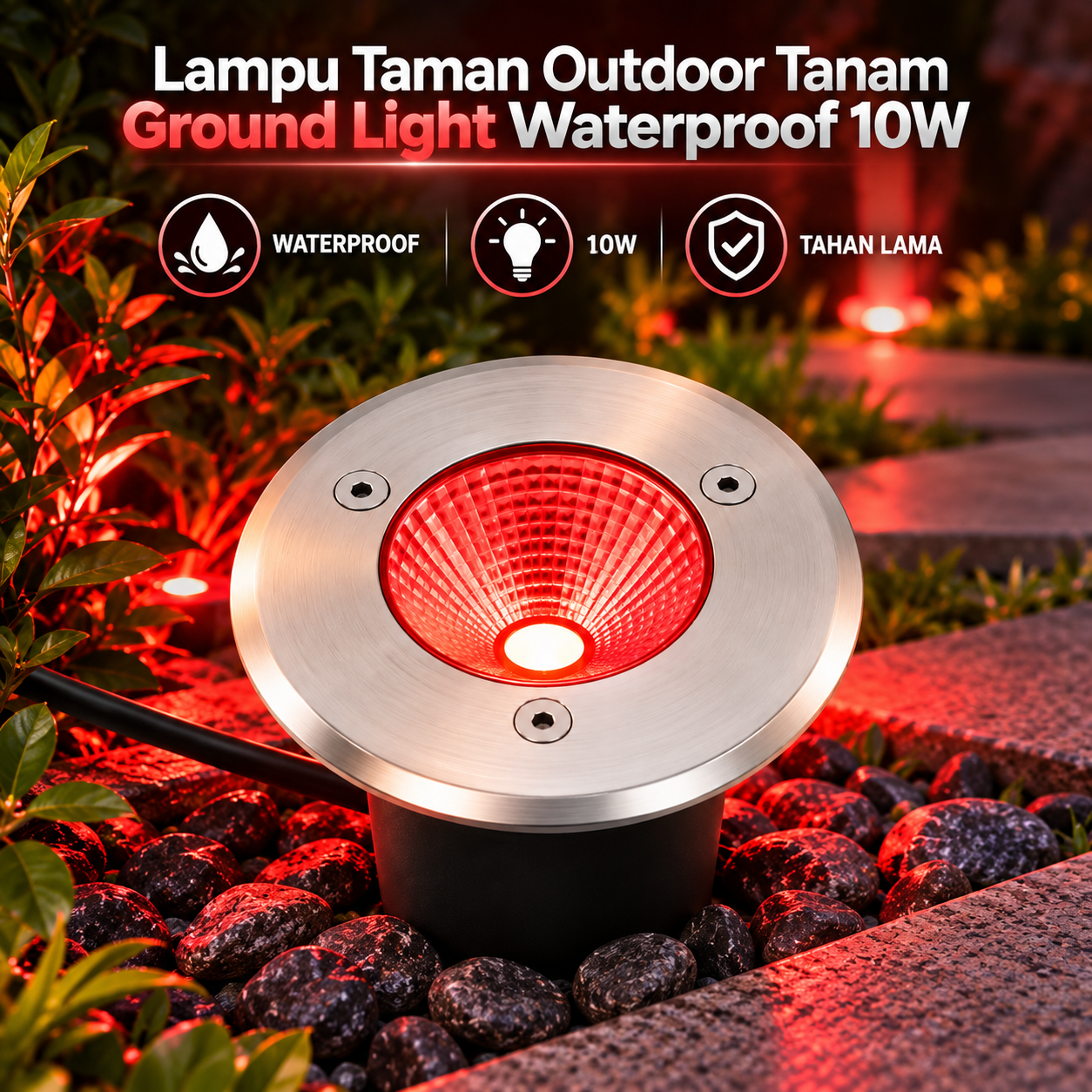 Gambar produk San Xin Lampu Taman Outdoor Tanam Ground Light Waterproof 10W - SX120 - Utama