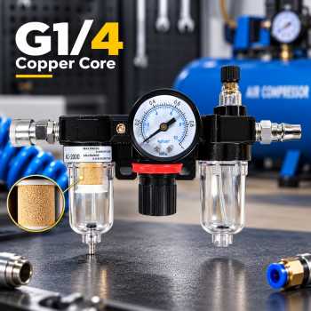 Gambar produk Gene Air Filter Regulator Lubricator Kompresor G1/4 with Konektor - AC2000