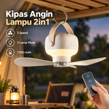 BSmarter Kipas Angin Portable 2in1 Lampu LED Warm White 3000K 7200mAh - KY-70