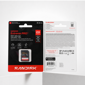 Gambar produk SanDisk Extreme PRO SDXC/HC UHS-I Card U3 V30 4K UHD 250MB/s 256GB - SDSDXXJ - Kemasan