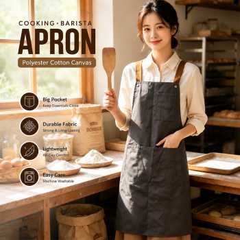 Gambar produk Bulc Celemek Masak Apron Dapur Barista Model Kantong Depan - JJ45