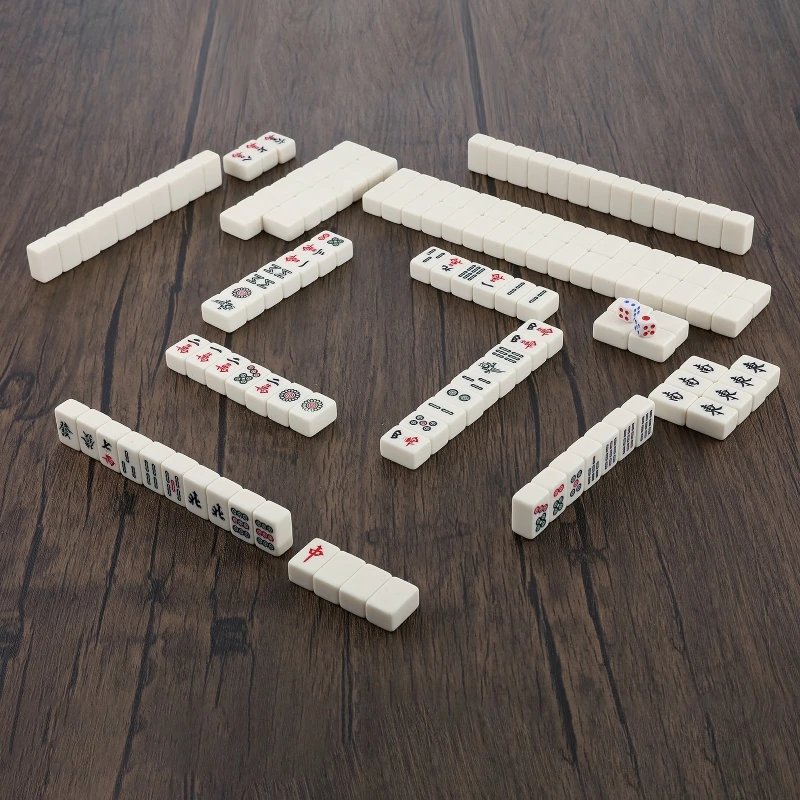 Gambar produk TUOZ Mahjong Set Portable Melamine Dice Tile Leather Box 20mm 144 Tile - 31BE - 2