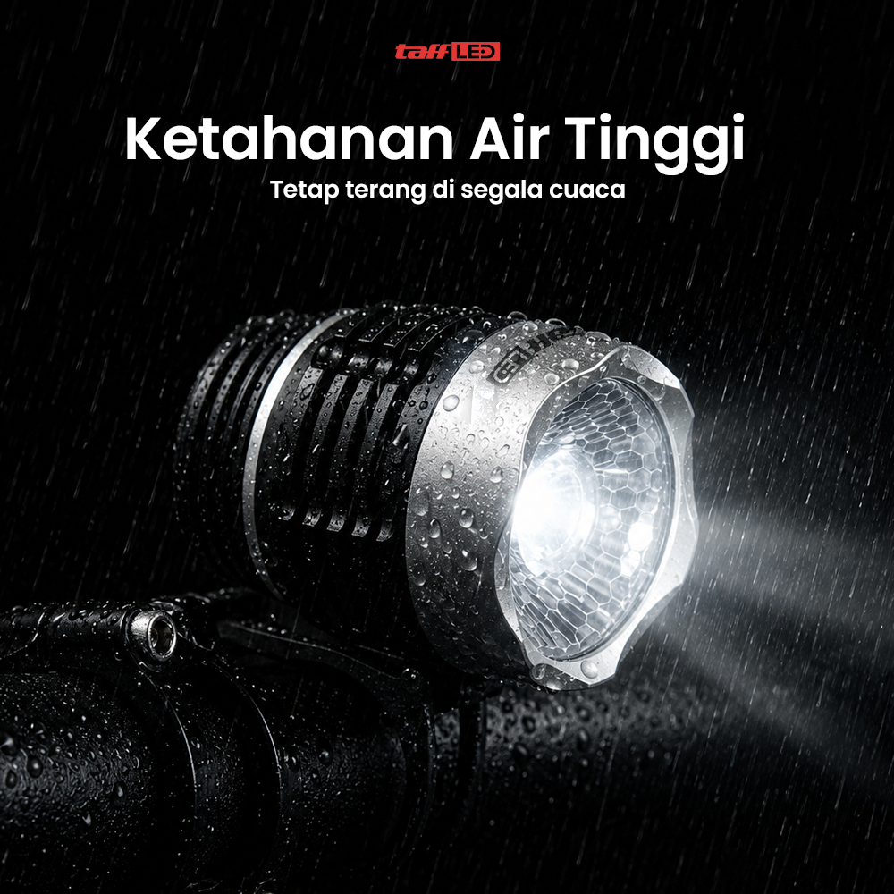 Gambar produk TaffLED Lampu Depan Sepeda LED XML-Q5 Waterproof CR2032 500 Lumens - ZHA14 - 3