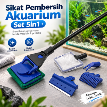 TaffHOME Sikat Jaring Net Pembersih Akuarium Set 5in1 Cleaning Brush - FPD-51