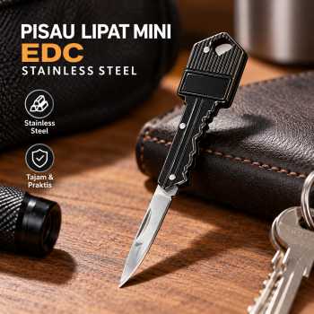 Gambar produk KNIFEZER Pisau Lipat Mini Bentuk Gantungan Kunci EDC Stainless Steel - MKE13