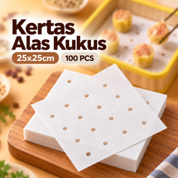 Papery Kertas Alas Kukus Dimsum Bakpau Food Grade Non Stick 100 PCS - BK-15