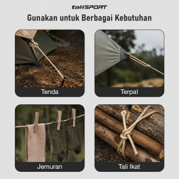 Gambar produk TaffSPORT Tali Tenda Paracord Rope Tent Camp 7 Core 4mm 100M - SH139 - 5