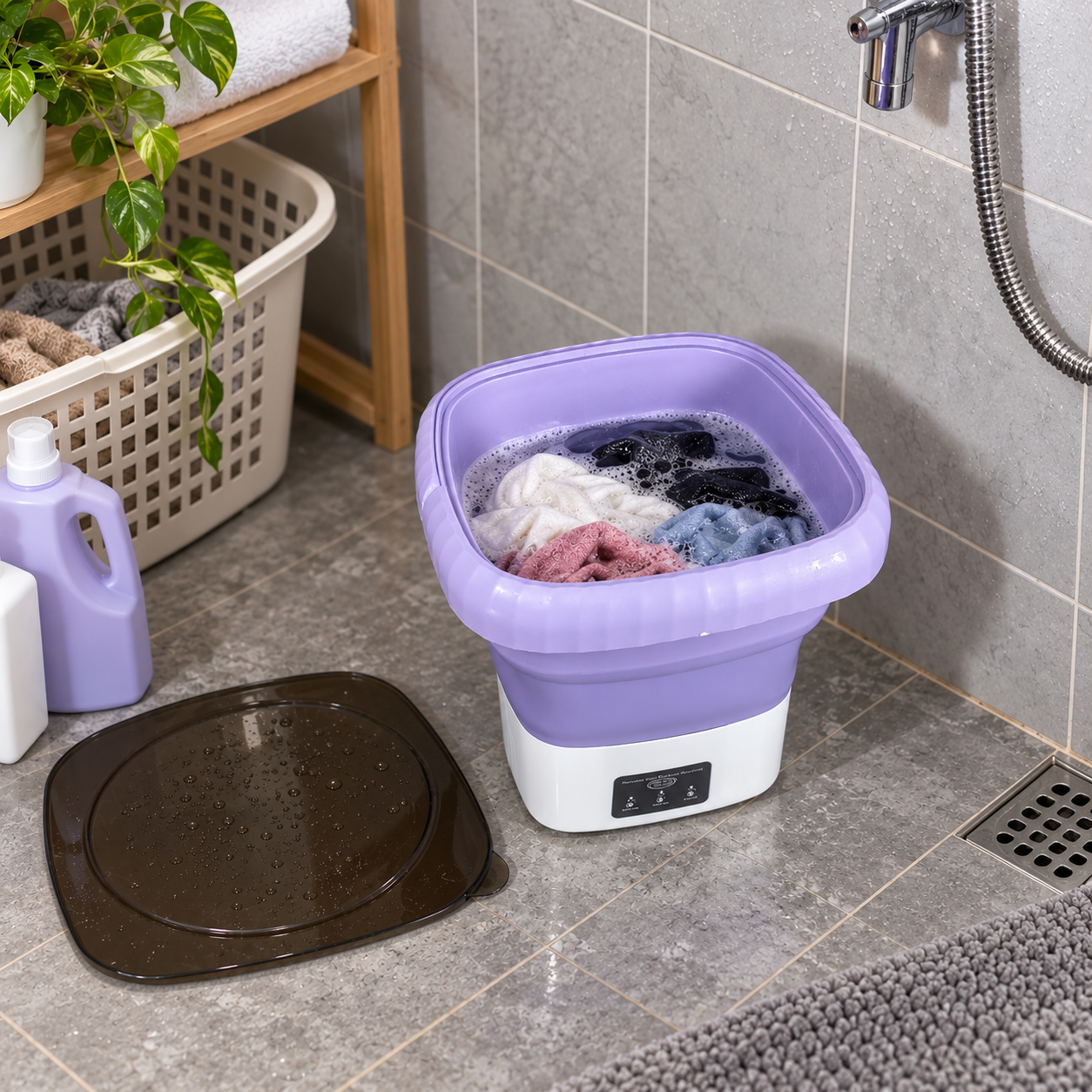 Gambar produk HAOYUNMA Mesin Cuci Mini Lipat Portable Foldable Washing Machine 6.5L - HY65 - 2