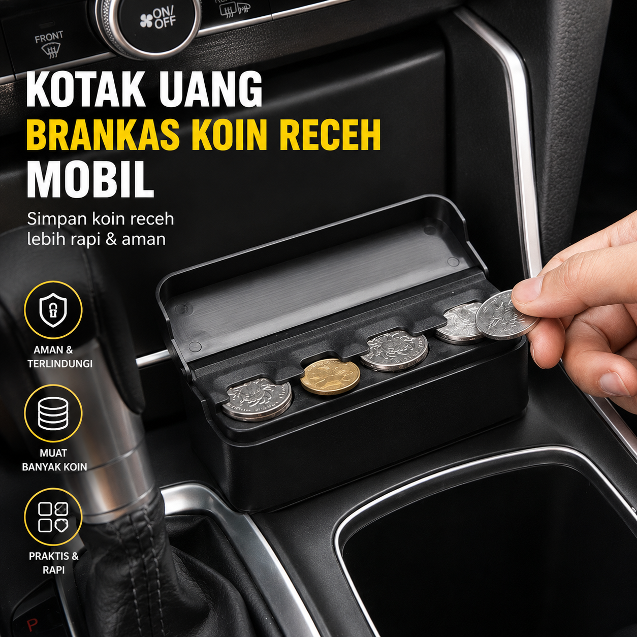 Gambar produk XUNZHE Kotak Uang Brankas Koin Receh Mobil - XN-1222 - Utama