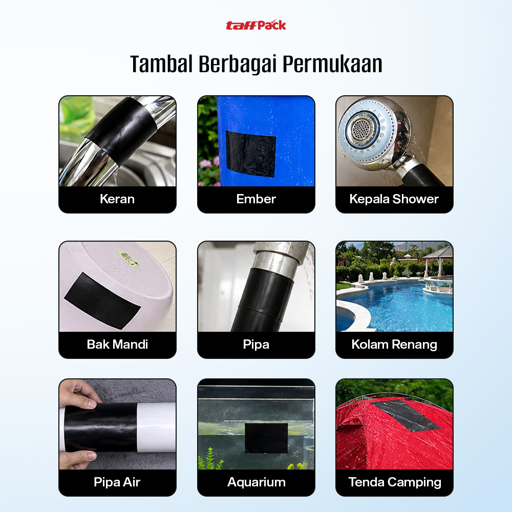 Gambar produk TaffPACK Lakban Anti Bocor Waterproof Super Strong Repair Tape 5cmx1.5M - FL334 - 5