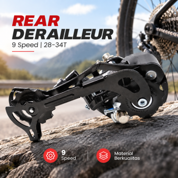 Gambar produk TaffSPORT Force Rear Derailleur Sepeda Bicycle 9 Speed 28-34T - RD-M390