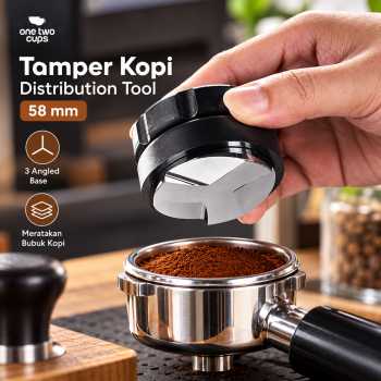 One Two Cups Macaron Tamper Kopi Coffee Distribution Tool 3Angled Base - HB3