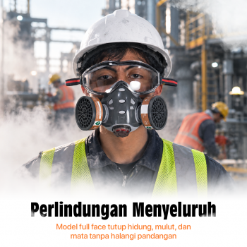 Gambar produk ASL Masker Gas Respirator Full Face with Activated Carbon Filter - 8201 - 3