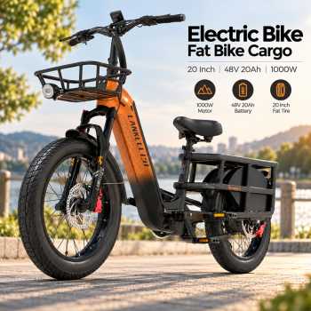 Gambar produk Lankeleisi Sepeda Listrik Fat Cargo Tire 20 Inch E-Bike 48V 20Ah 1000W - Wombat-1