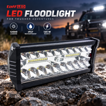 TaffLED Lampu LED Floodlight Foglamp Mobil Truck Cool White IP67 120W - C8-1519