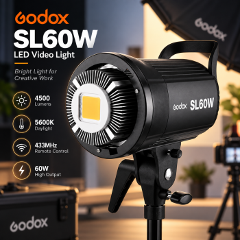 Godox Lampu Video LED Light Provides Wireless 433MHz 5600K 60W - SL60W