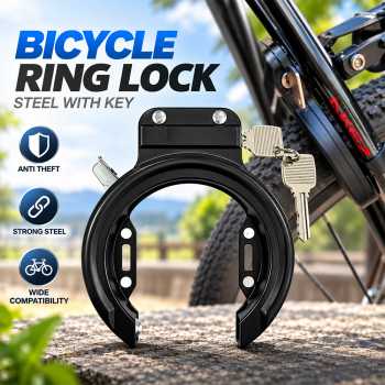 Gambar produk SHU Kunci Gembok Sepeda Horseshoe Ring Lock Steel 10cm with Key - GT15