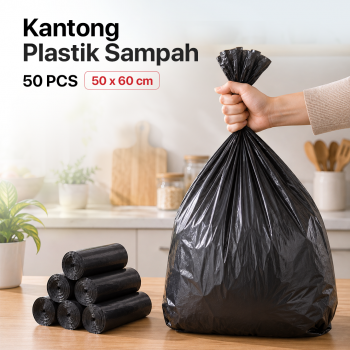 Gambar produk XIANJI Kantong Plastik Sampah Disposable Trash 2 Lining 50x60cm 50 PCS - X60