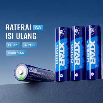 XTAR Baterai Isi Ulang AA Recharge Li-Ion Button Top 2500 mAh 1.5V 4PC - 3960
