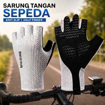 QIXING Sarung Tangan Sepeda Gym Half Finger Gloves Breathable - TS-55