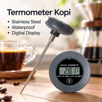 Focket Termometer Teko Kopi Celcius Fahrenheit Stainless Single Probe - HY-2705