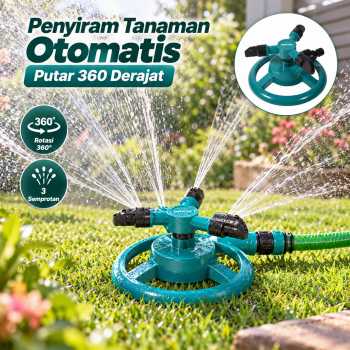 Gambar produk TaffHOME Penyiram Tanaman Otomatis Putar 360 Derajat 3 Sprinkler Spray - YY1079