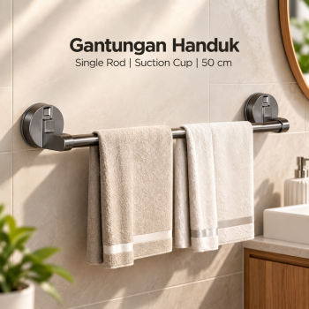 RUTHOE Rak Gantungan Handuk Kamar Mandi Towel Holder Suction Cup 50cm - TK005