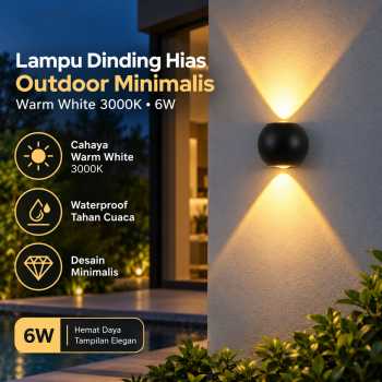 Winlams Lampu Dinding Hias Outdoor Minimalis Warm White 3000K 6W - WD080