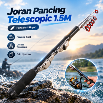 Gambar produk TaffSPORT Joran Tongkat Pancing Telescopic Fishing Rod 1.5M - S6